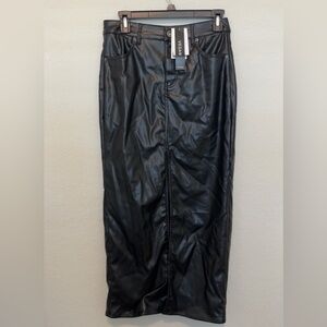 Women’s Elegant Black Leather Pencil Skirt h&m ( new )